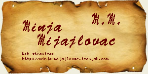 Minja Mijajlovac vizit kartica